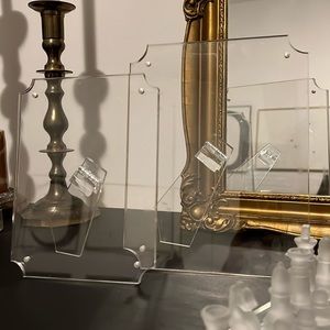 Set of 2 Lucite Plastic Picture Frames